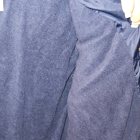 Old Navy Girl's Navy Fleece Quilted Jacket with Faux Fur Hood Size XLarge (14) - Picture 7 of 9